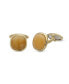 ფოტო #3 პროდუქტის Yellow Lace Agate Gemstone Yellow Gold Plated Sterling Silver Men Cufflinks