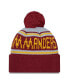 Men's Burgundy Washington Commanders Main Cuffed Knit Hat with Pom