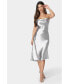 Фото #1 товара Women's Hammered Satin Rhinestone Dress