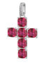 Фото #1 товара Fancy Passion Ruby FPR12 cubic zirconia silver pendant