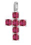 Fancy Passion Ruby FPR12 cubic zirconia silver pendant silver, clear, red - фото #1