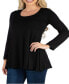 Women's Long Sleeve Swing Style Flared Tunic Top