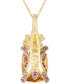 ფოტო #3 პროდუქტის Crazy Collection® Multi-Gemstone (10-3/8 ct. t.w.) & Vanilla Diamond (1/8 ct. t.w.) 18" Pendant Necklace in 14k Gold