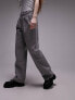 Фото #1 товара Topshop button tab detail straight leg trouser in grey