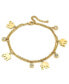 Фото #1 товара 18K Gold Plated Stainless Steel Elephant Charm Adjustable Anklet