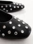 Фото #3 товара Stradivarius studded ballet shoe in black