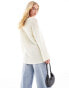 Фото #8 товара 4th & Reckless v neck lightweight open knit jumper in cream