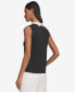 Фото #2 товара Karl Lagerfeld Women's Imitation Pearl-Embellished Collared Blouse