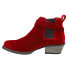 Фото #3 товара Justin Boots Chellie Velvet Pull On Booties Womens Red Casual Boots L9758