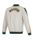 Фото #3 товара Куртка бомбер с полной молнией из нейлона City Edition 2023/24 Cream Boston Celtics мужская JH Design