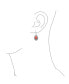 ფოტო #2 პროდუქტის Western Jewelry Pink Oval Flower Leaf Carved Coral Dangle Lever back Earrings For Women Oxidized .925 Sterling Silver