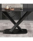 Фото #10 товара 63" Modern Artificial Stone Black Curved Black Metal Leg Dining Table -6 People