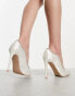 Фото #3 товара Be Mine Aditi embellished heeled shoes in ivory satin