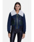 Фото #1 товара Women's Fashion Jacket, Washed Navy With White Curly Wool