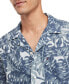 Men's Diffused Foliage Short Sleeve Button-Front Linen Camp Shirt