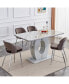 Modern Grey Imitation Marble Dining Table - 63" x 37"