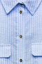 Фото #11 товара Рубашка из смесового льна с подворачиваемыми рукавами ZARA