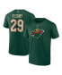 Фото #1 товара Men's Marc-Andre Fleury Green Minnesota Wild Authentic Stack Name and Number T-shirt