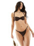 Фото #1 товара Candypants braided ruched high leg bikini bottom in dark brown