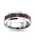 ფოტო #2 პროდუქტის Geometric Pattern Carbon Fiber Inlay Wide Couples Titanium Wedding Band Rings For Women 8MM