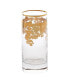 Embellished 24K Gold Crystal High Ball Tumbler, Set of 4