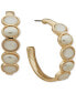 ფოტო #1 პროდუქტის Gold-Tone Medium Stone C-Hoop Earrings, 1.3"