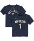 Фото #1 товара Toddler Girls and Boys Zion Williamson Navy New Orleans Pelicans Logo Name Number T-shirt