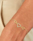 ფოტო #2 პროდუქტის Children's Cubic Zirconia & Polished Triple Heart Chain Link Bracelet