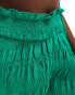 Фото #5 товара In The Style textured crinkle beach short co-ord in green