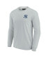 Фото #2 товара Men's and Women's Gray New York Yankees Super Soft Long Sleeve T-shirt