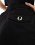 Fred Perry longline twill shorts in black