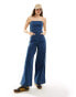 Wrangler corset denim jumpsuit in dark wash Темное омовение, S - фото #1