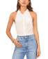 ფოტო #1 პროდუქტის Women's Sleeveless Button-Front Halter Top