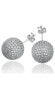 ფოტო #2 პროდუქტის Suzy Levian Sterling Silver Cubic Zirconia Pave Disco Ball Stud Earrings