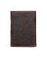 ფოტო #3 პროდუქტის Men's Western Embossed Leather Trifold Wallet