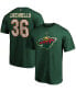 Фото #1 товара Men's Mats Zuccarello Green Minnesota Wild Authentic Stack Name and Number Team T-shirt