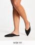 Фото #1 товара ASOS DESIGN Wide Fit Luna pointed ballet mules in black