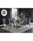 Фото #2 товара Nasir Dining Table, Gray Printed Faux Marble & Mirrored Silver Finish