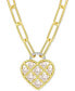 ფოტო #1 პროდუქტის Cultured Freshwater Pearl (3-1/2 - 5mm) & Diamond Accent 18" Heart Pendant Necklace in Gold-Tone Plated Sterling Silver