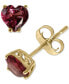 ფოტო #3 პროდუქტის Rhodolite Heart Stud Earrings (7/8 ct. t.w.) in 14k Gold