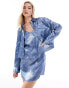 Vero Moda chuck on satin jacket co-ord in denim print