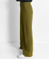 Women's Glazed High Rise Seamed-Cuff Wide-Leg Pants