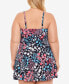 Swim Solutions Women's Plus Knot-Front Tummy-Control Swimdress Multi Size 20W