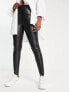 Фото #3 товара River Island faux leather zip detail trouser in black