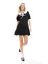 Фото #1 товара Miss Selfridge collar dress with bow details in black