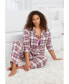 ფოტო #1 პროდუქტის Plus Size Classic Flannel Pajama Set