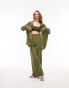 Фото #8 товара Topshop co-ord textured beach shirt in olive