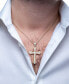 ფოტო #2 პროდუქტის Men's Diamond Cross 22" Pendant Necklace (1/2 ct. t.w.) in 14k Gold-Plated Sterling Silver