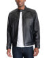 Фото #1 товара Michael Kors Men's Perforated Leather Moto Jacket, Created for Macy's