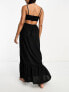 Фото #3 товара The Frolic emerald cut out maxi summer dress in black